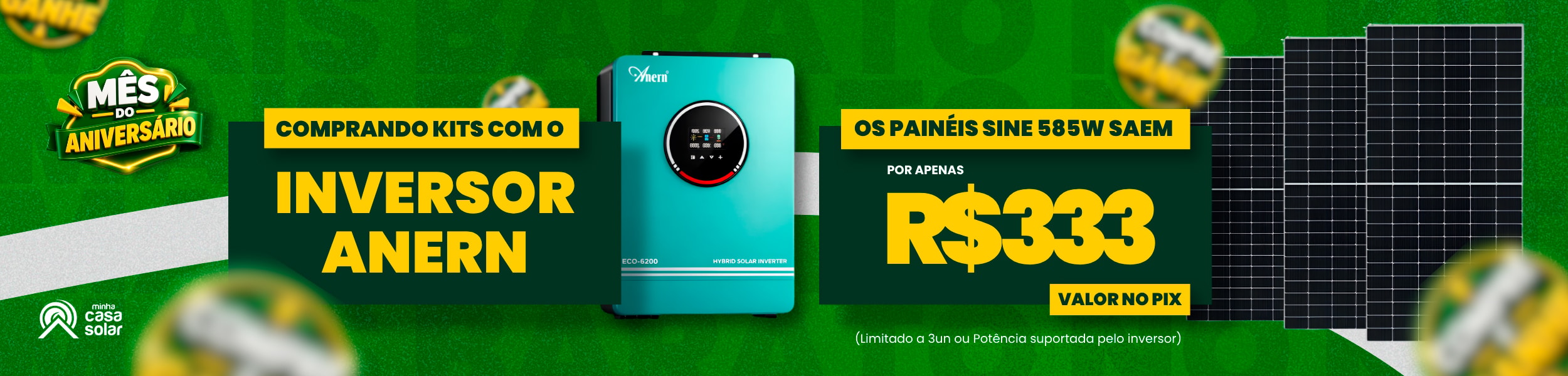 Kits com Inversor e Painel no Precinho