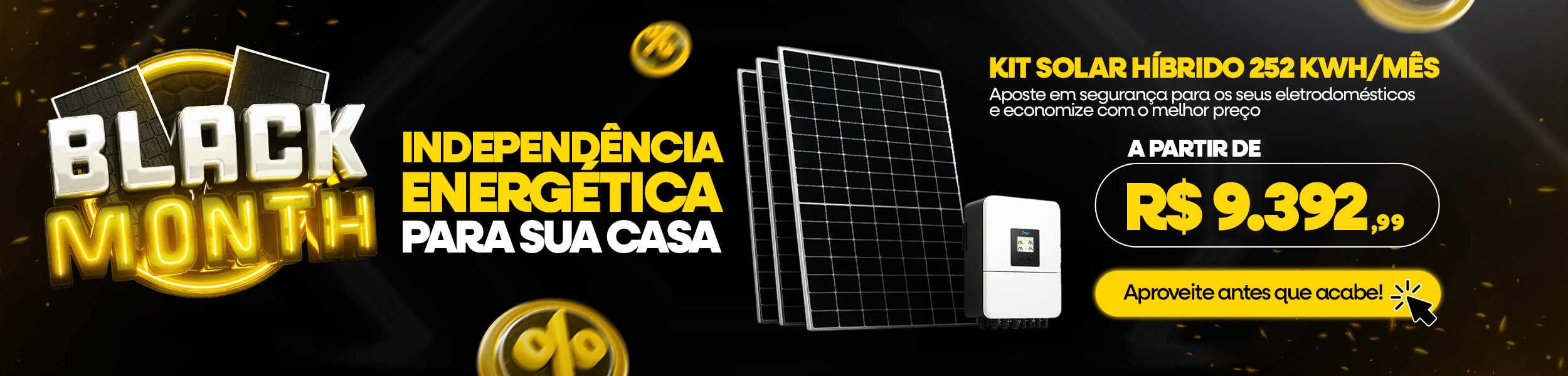 Kit Solar Híbrido 252 KWH/Mês