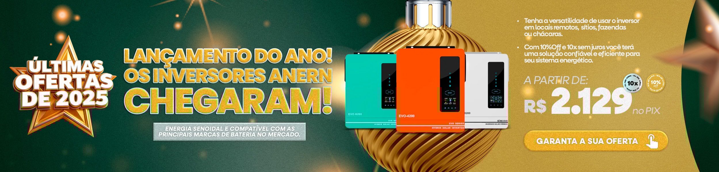Inversores Anern e kits com inversores Anern - 10% Off Pix ou 10x s/juros
