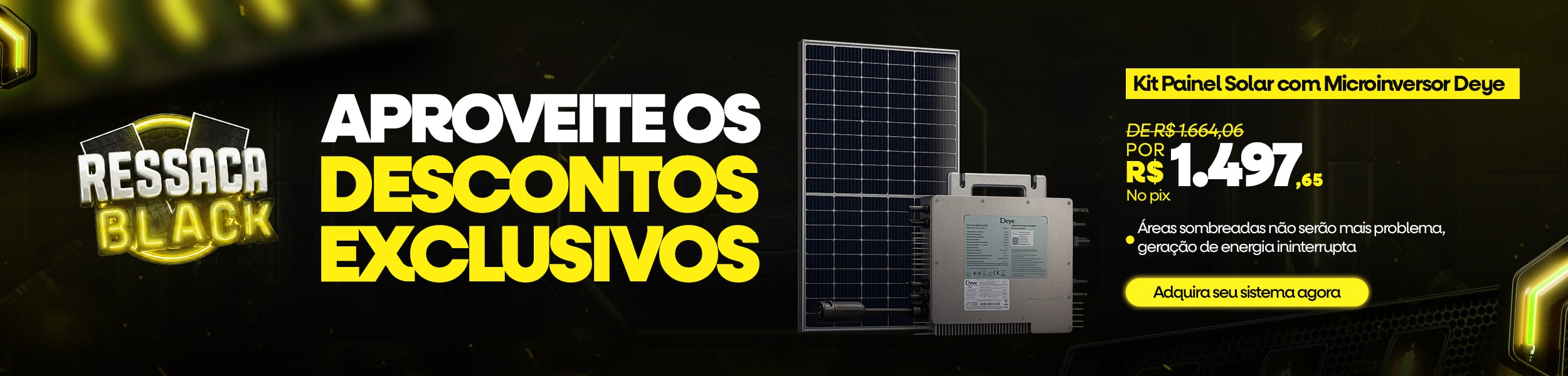 Kit Painel Solar Monocristalino 585W com Microinversor Deye