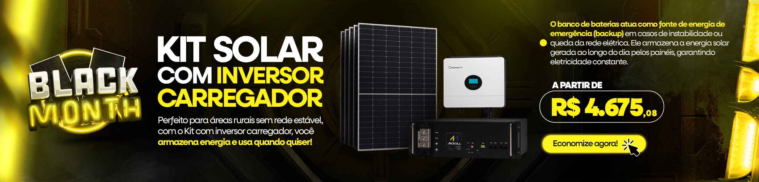 Kit Solar com Inversor Carregador
