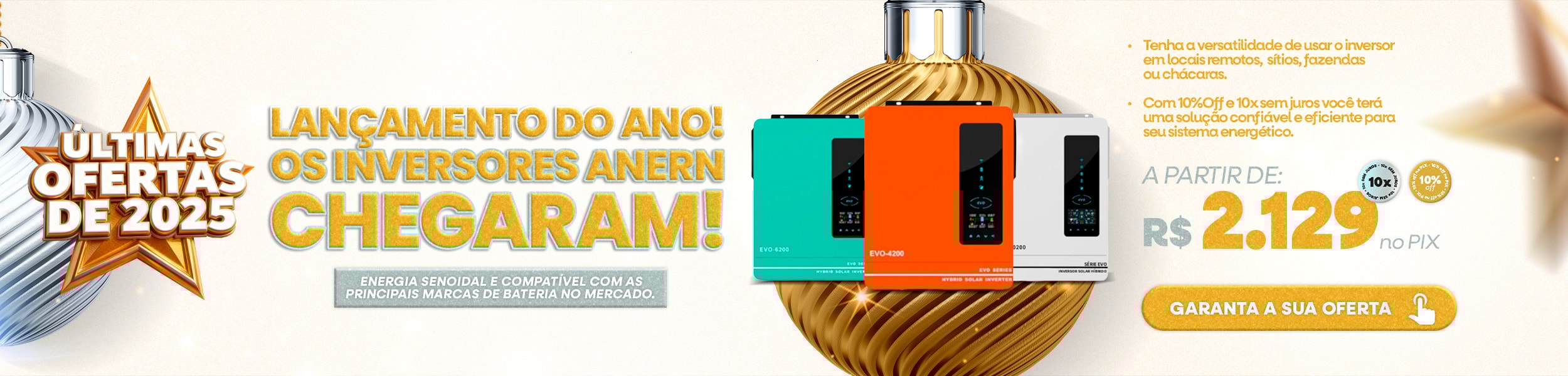 Inversores Anern e kits com inversores Anern - 10% Off Pix ou 10x s/juros