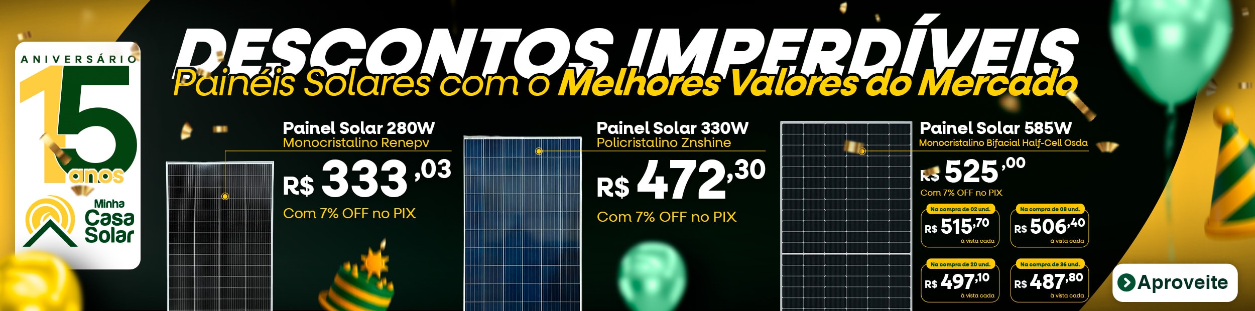 Painéis solares com os melhores valores do mercado