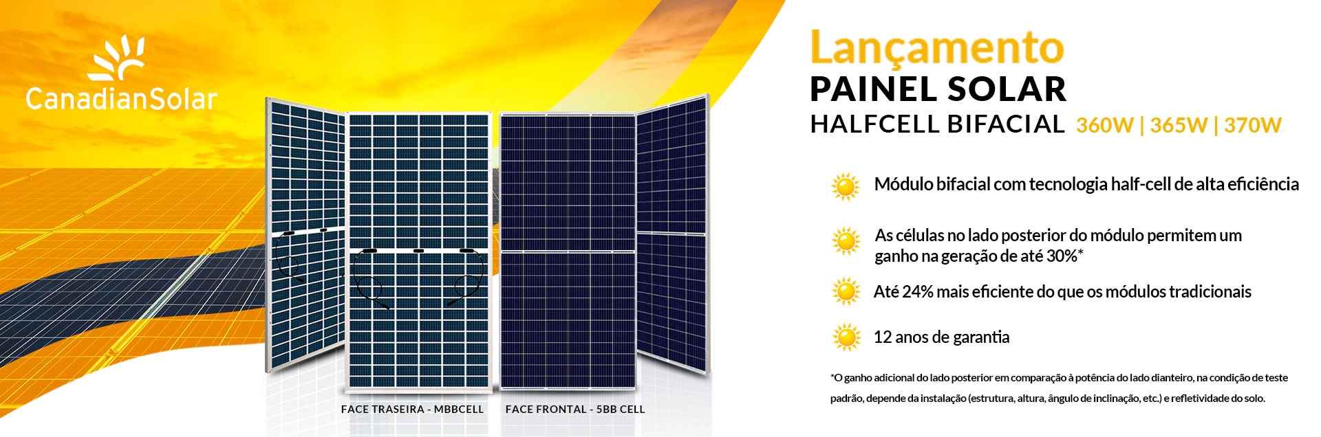Painel Canadian Bifacial