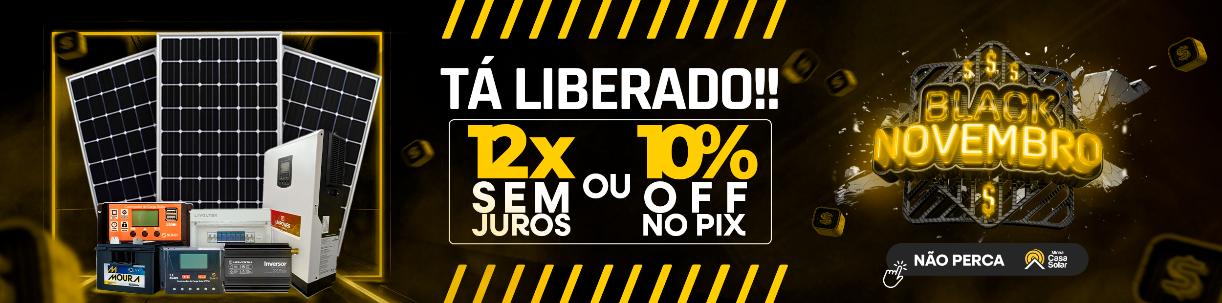 Ta liberado 10% no pix ou 12x sem juros