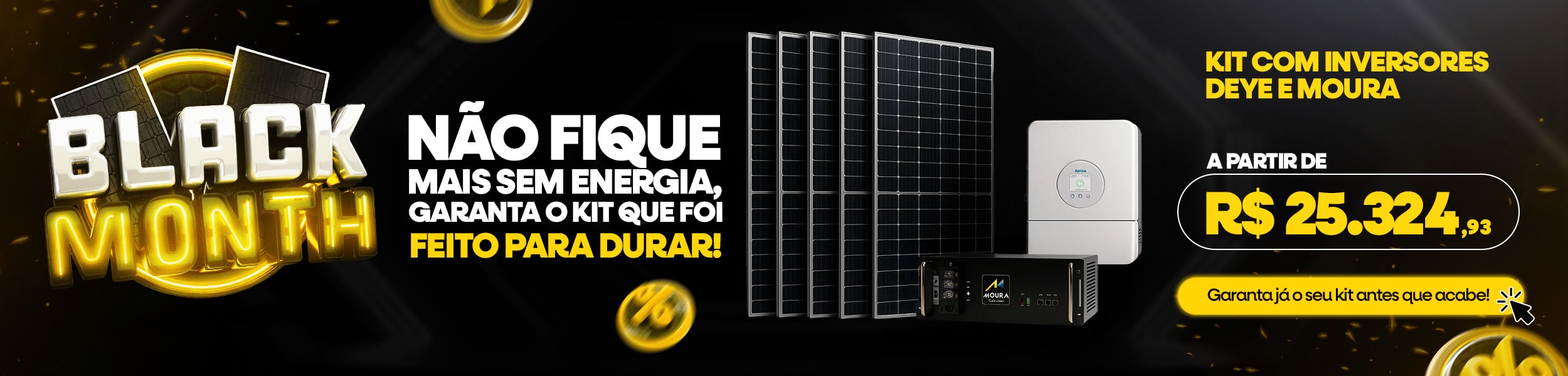 Kit Solar Hibrido Inversor Deye e Bateria de Lítio Moura