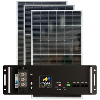 Bateria de Litio Moura 100Ah 48V com 3 Painel Solar 160W