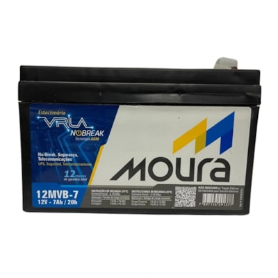 Bateria Estacionária VRLA 7Ah 12V Moura Nobreak