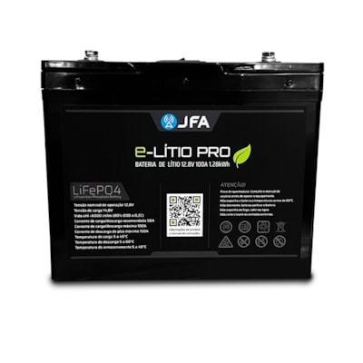 Segunda imagem do produto Bateria Solar De Lítio 100Ah 12V 1,2kW 6000 Ciclos JFA - 12100JFA