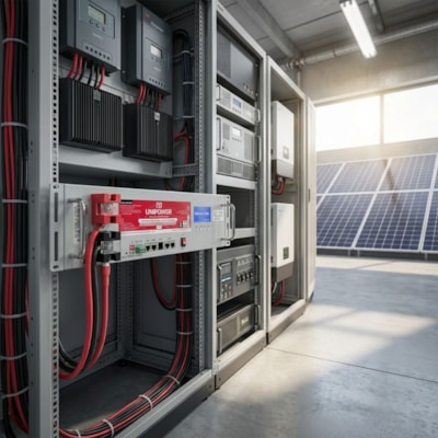 Bateria Solar de Lítio 100Ah 48V 4,8kW com Display Unipower UPLFP48-100 3U EN