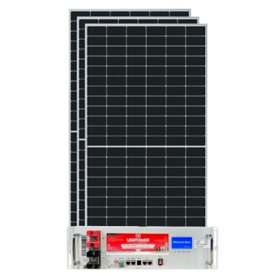 Bateria Solar De Lítio 150Ah 48V Unipower com 3 Painel Solar 585W