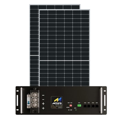 Bateria Solar Lítio Moura 100Ah 48V com 2 Painel Solar 550W