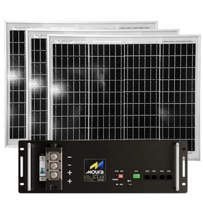 Bateria Solar Moura 100Ah 48V com 3 Painel Solar 30W