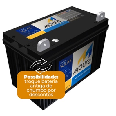 Segunda imagem do produto Bateria Solar Moura 111Ah - 12MS111Ah (antiga 105Ah)