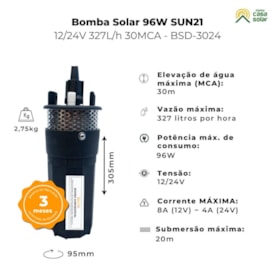 Segunda imagem do produto Bomba Solar de Diafragma 12/24V 327L/h 30MCA Sun21-BSD-3024