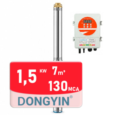 Bomba Solar Submersa 1500W 130MCA 7000L/h Dongyin 4SDS7-138-170-1500