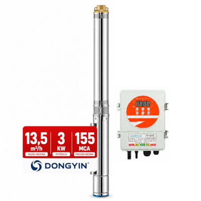 Bomba Solar Submersa 3000W 110MCA ou 12200L/h Dongyin 4SDS18-115-280-3000