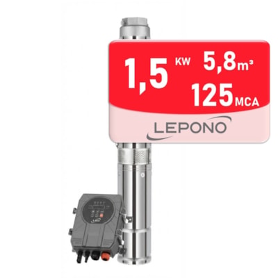 Bomba Submersa Solar 1500W 110V 125MCA Lepono - 3LDP6 125 110 1500