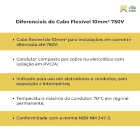 Segunda imagem do produto Cabo Flexível 10mm² 750V Verde - Megatron