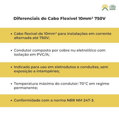 Segunda imagem do produto Cabo Flexível 10mm² 750V Verde (Vendido no metro)