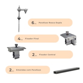 Segunda imagem do produto Caixa Acessórios Fixação Telhado Fibrocimento 2 Módulos 230W a 385W