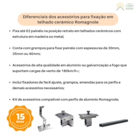 Segunda imagem do produto Caixa de Acessórios Fixação 2 Paineis Telhado Cerâmico - Romagnole RS281
