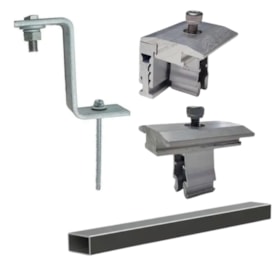 Caixa de Acessórios p/ Fixação em Telhado Ondulado Viga Metal/Madeira para 2 Painéis 230w-385w (Gancho Z)