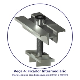 Segunda imagem do produto Caixa De Acessórios Para Fixação Telhado Kelhetão 4 Painéis Perfix