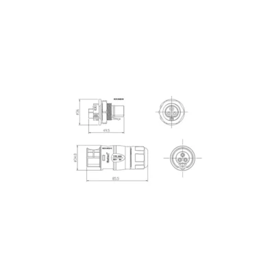 Segunda imagem do produto Conector AC para Microinversor Deye SUN2000G3-US e SUN1600G3-US