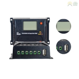 Segunda imagem do produto Controlador de Carga 10A 12V/24V PWM Sun21 - CCS-P1024