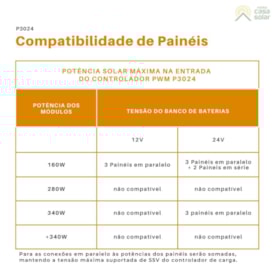 Segunda imagem do produto Controlador de Carga 30A 12V/24V PWM SUN21 - CCS-P3024