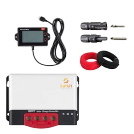 Controlador De Carga Solar 30a Mppt Sun21 com Display Externo