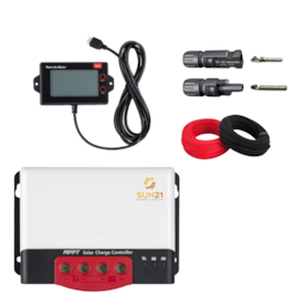 Controlador De Carga Solar 40a Mppt Sun21 Display MC4 e Cabos