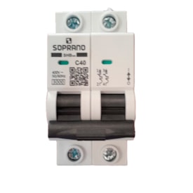 Disjuntor Bipolar 40A 3kA 220V Curva C - Soprano