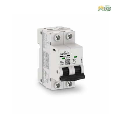 Segunda imagem do produto Disjuntor Bipolar 63A 3kA 220V Curva C - Soprano