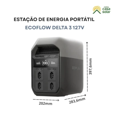 Estação Ecoflow Delta 3 1800W 127V com Bateria Lítio