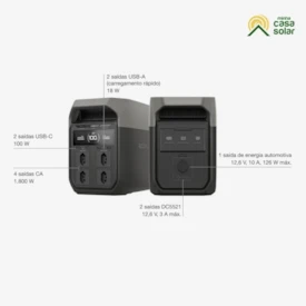 Segunda imagem do produto Estação Ecoflow Delta 3 1800W 127V com Bateria Lítio