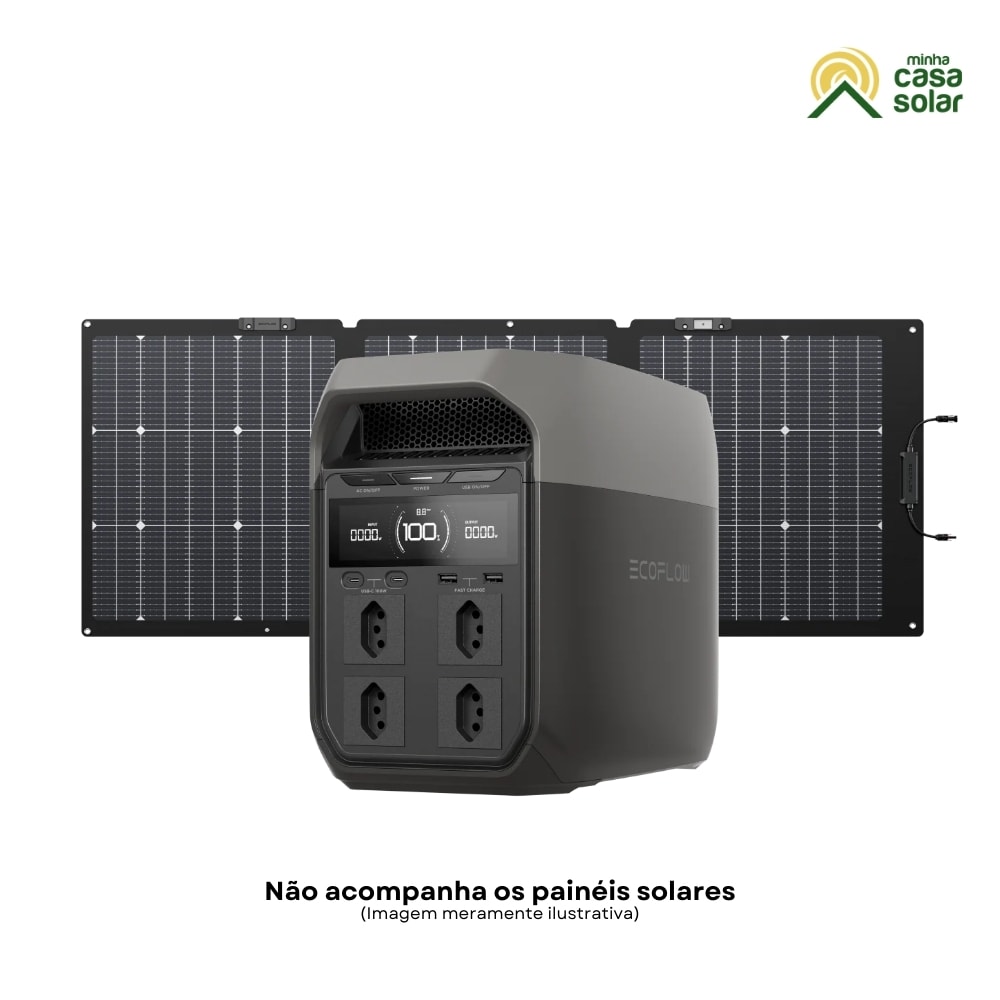 Estação Ecoflow Delta 3 1800W 127V com Bateria Lítio