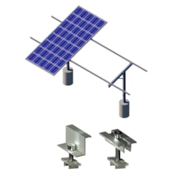 Estrutura De Fixação Monoposte 2 Painéis Solo Simples Perfix