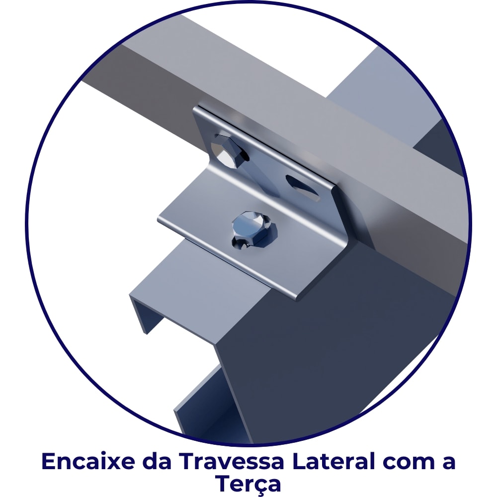 Estrutura De Fixação Monoposte 2 Painéis Solo Simples Perfix