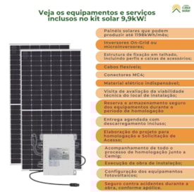 Segunda imagem do produto Instalação Kit Solar para Economia até 1198kWh/mês - BH e Região