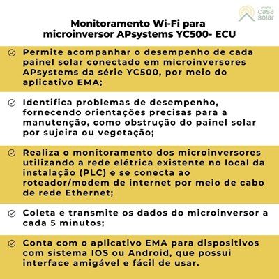 Interface de Monitoramento Wi-fi para Microinversores (ECU) - APsystems YC500