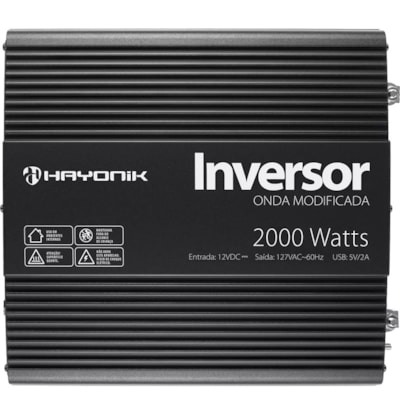 Segunda imagem do produto Inversor de 2000W 12V/220V Onda Modificada Hayonik - PW-HAY2000