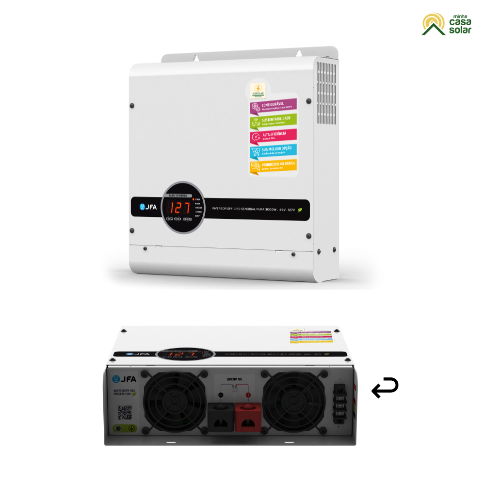 Inversor de Tensão Onda Senoidal 3000W 48/127V - JFA