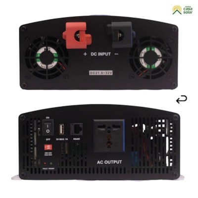 Segunda imagem do produto Inversor de tensão senoidal 1500W 24V/220V Epever - IP1500