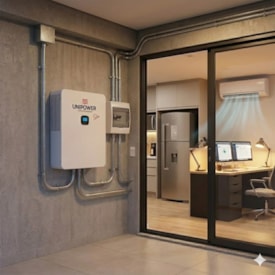 Segunda imagem do produto Inversor Solar All In One 5kW 48/220V com Litio 4,8kW Unipower Slim U HOME5K4800