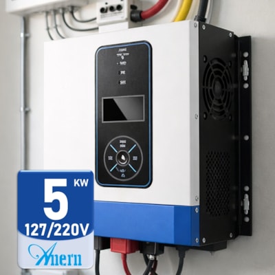 Segunda imagem do produto Inversor Solar Carregador 5kW 48V Bifásico 1MPPT 100A Anern - AN-SPI-5000110/220V