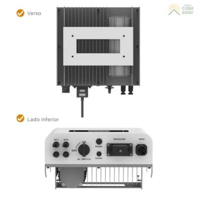 Segunda imagem do produto Inversor Solar Deye Monofásico Ongrid 10kW com Wifi e AFCI - SUN-10K-G