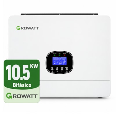 Inversor Solar Híbrido 10,5kW 127/220V Bifasico 2MPPT c/WiFI Growatt SPE 10500US