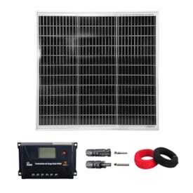 Kit 1 Painel Solar 80W Controlador PWM 30A MC4 Cabos